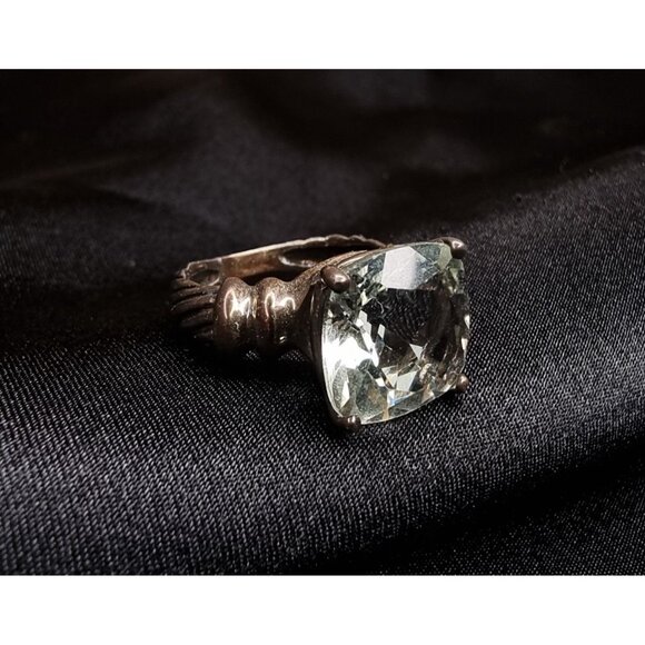 Rare Vintage Prasiolite Green Amethyst Sterling Silver 925 Ring Size 5 - Picture 2 of 6